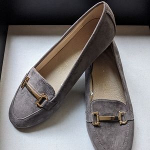 Grey Suede Women's Loafers